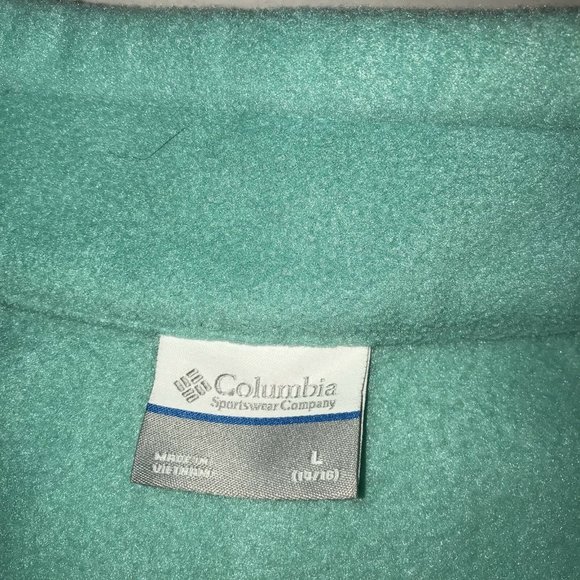 Columbia Girls Fleece Jacket Mint Green Size Large 14 16  Zipper Front - Picture 3 of 5